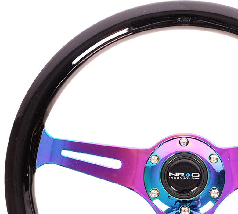 NRG 350mm Classic Wood Grain Steering Wheel (ST-015MC-BK) - Black/Neoc –  System Motorsports