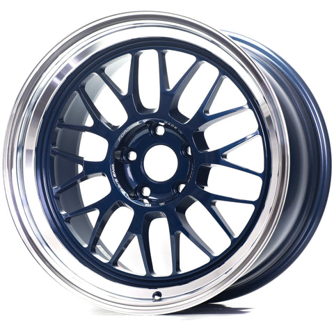 Volk Racing 21A - 18x9.5 / +22 / 5x120 - Mag Blue / Rim DC *Set of 4*