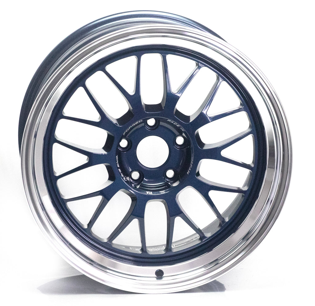 Volk Racing 21A - 18x9.5 +22 / 18x10.5 +22 / 5x120 - Mag Blue / Rim DC ...