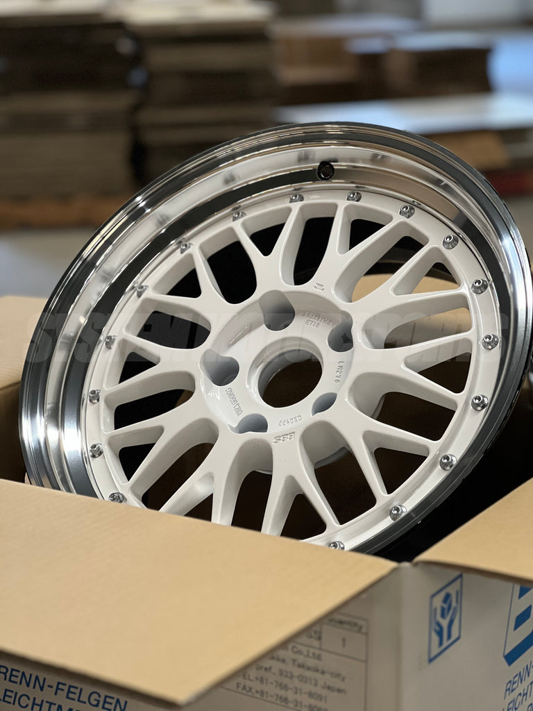 Bbs Lm 18x10 20 5x1143 White Blue Pearl W Bright Machined L System Motorsports 7289