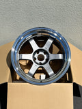 Volk TE37V Mark-II - 18x10.5 +0 5x114.3 - Gunmetal / Rim DC *Set of 4*