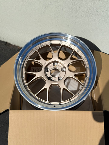 BBS LM-R - 19x9.5 / 5x114.3 - Citrine "White" Gold w/ Bright Cut Lip (GR Corolla Fitment) *Set of 4*